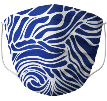 Barral-Schutzmaske für Erwachsene, blau mit Wellenmuster